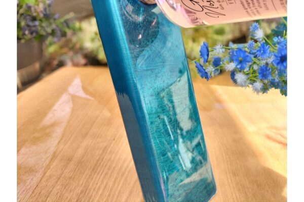 Botellero de aguas azules la botella y el botellero se centran en perfecto equilibrio 2